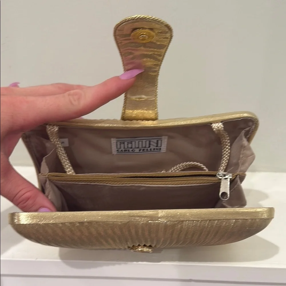 Gold Clutch & Leopard Print Wallet Bundle - Picture 8 of 10